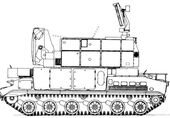 Tank 9K330 Tor [SA-15 Gauntlet] - drawings, dimensions, figures